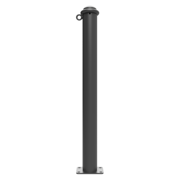 Ornamental bollard | Series 481B | � 82 mm | stationary, to be fixed by plugswith base plate 100 x 150 mm | without lock | with 1 eyelet